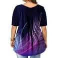 thumbnail image 4 of Camiseta Manga corta Estampado Blusa Botón Blusa suelta Mujer Top de verano, 6XL Monstrate AP001912-07, 4 of 6