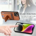 thumbnail image 4 of Wallet Case for iPhone 15 Plus Slim Protective Case with Credit Card Slots Hidden Kickstand Carbon Fiber Texture PU Leather Shockproof Anti-Scratch Phone Cover for iPhone 15 Plus, Brown, 4 of 10