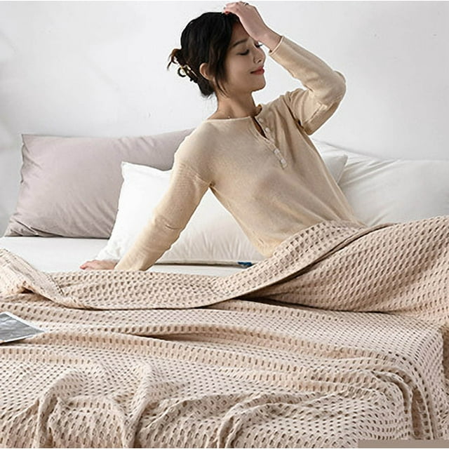 Xihbxyly Manta de Algodón, Suave y Transpirable, Ligera y Cálida, Cómoda Durante Todo El Año, Versátil para Usar En El Hogar, Ideal para Sofá y Cama, Tamaño 200 X 230 Cm.