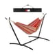 thumbnail image 4 of Soporte para hamaca Sharpla doble portátil de Metal resistente antivuelco con hamaca roja, 4 of 8
