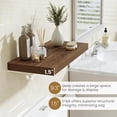 thumbnail image 2 of 48 Inch Floating Shelves, 9.3 Inch Deep Wall Shelves for Bathroom, Living Room, Bedroom, Kitchen, Deep Long Shelf Wall Mounted 2 Pack Shelf for Books, Decor, Walnut, 2 of 13