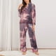 thumbnail image 2 of Balery Pink Lotus Buddha Conjunto de Pijama con Estampado para Mujer, Conjunto de Dos Piezas con Manga Larga, Ropa de Dormir Suave con Bolsillos, Pijamas Cómodos-Large, 2 of 7
