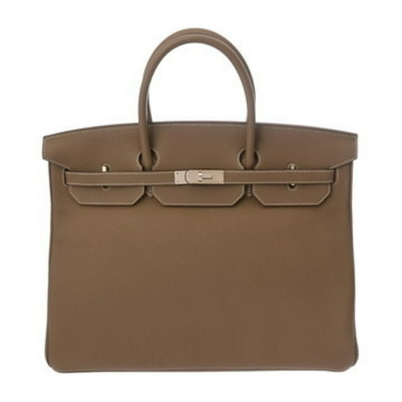 Pre-Owned HERMES Birkin 40 Etoupe Z Stamp (circa 2021) Unisex Togo Handbag (Good)