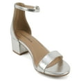 thumbnail image 4 of Cityclassified Shoes Women Low Chunky Block Heel Sandals Open Toe Ankle Strap WEEKEND-S Silver 9, 4 of 5
