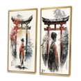 thumbnail image 3 of Designart "Graceful Portrait of an Asian Woman I" Landscape Japon Framed Wall Art Set Of 2 - White Landscapes Gallery Wall Frame Set For Home Decor, 3 of 7