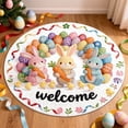 thumbnail image 4 of Round Easter Bunny Welcome Mat for Living Spaces - Absorbent Non Durable Polyester Rug Easy Clean Floor Round Shape 40CM/60CM/80CM, 4 of 6