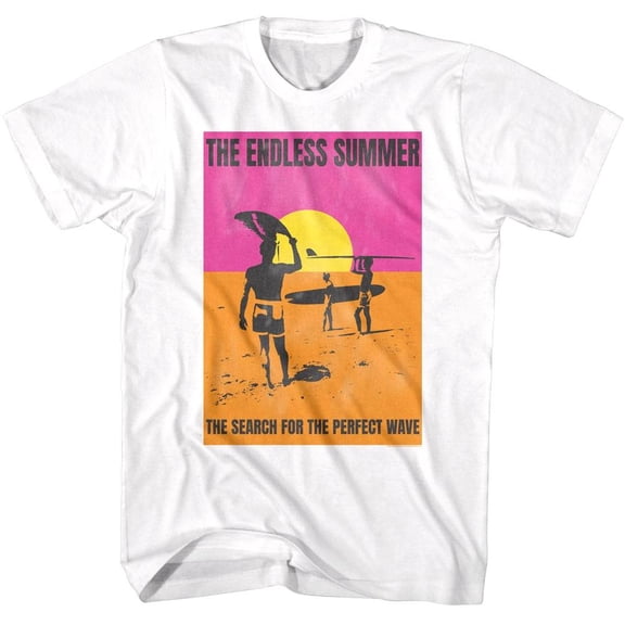 Endless Summer Perfect Wave Poster Men's T Shirt (White, Adult2XL)