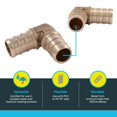 thumbnail image 3 of Codo Pex 90D 1/2" Latón (Paquete De 1), 3 of 5