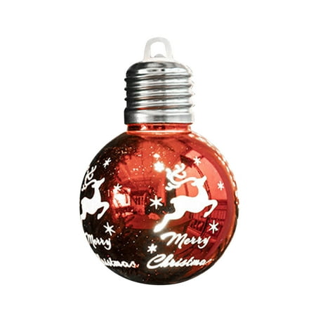 

WOXINDA Christmas Decorations Creative Christmas Tree Decoration Electroplating Ball Pendant Luminous Bulb Pendant Job Well Done Ornament