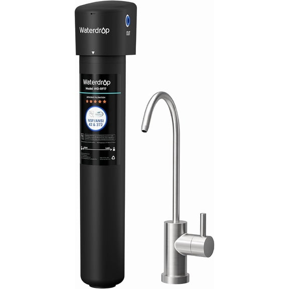 Waterdrop 17UB 3 Years Under Sink Water Filter, Under Sink Water Filtration System, NSF/ANSI 42 Certified, Reduces PFAS, PFOA/PFOS, Lead