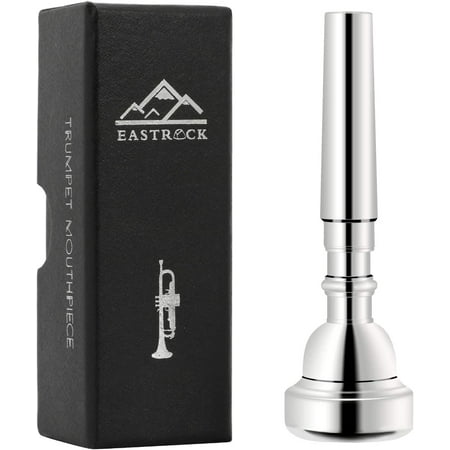 EASTROCK 7C Trumpet Mouthpiece Bb Silver Plated Brass Standard Trumpet Accessories for Beginners and Professional with Box