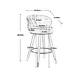 thumbnail image 2 of Velvet Counter Height Bar Stools Set of 2, Swivel Counter Height Bar Stools with Solid Wood Legs and Button Tufted Back, 360 Degree Bar Chairs for Kitchen Island Cafe Pub Dining Room, Orange, 2 of 9