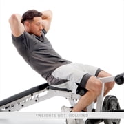 Marcy Foldable and Adjustable Weight Bench with Leg Extension, White/Black