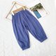 thumbnail image 2 of Odeerbi 2-13 Años Niñas Ice Silk Bloomers Pantalones Jogger Verano Sólido Casual Deportes Linterna Pantalones Pantalones Haren, 2 of 5