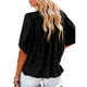 thumbnail image 4 of Sunloudy Blusa informal para mujer, cuello en V, manga acampanada, textura de flores, botones, camisa suelta con volantes para damas Sunloudy  S M L XL XXL, 4 of 6