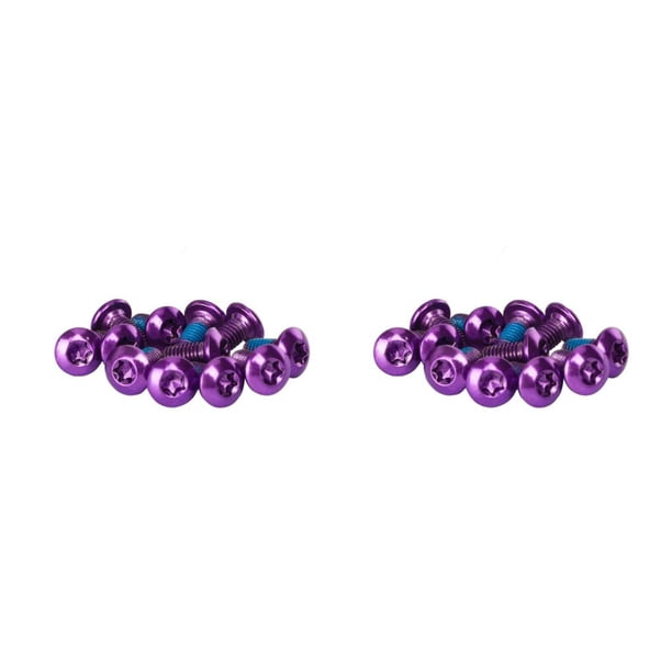 Eigraketly 12 piezas freno de bicicleta T25 M5x10mm tornillo bicicleta aleación acero frenos de disco perno de fijación mantenimiento piezas de repuesto Violeta 2piezas Eigraketly CBP471093