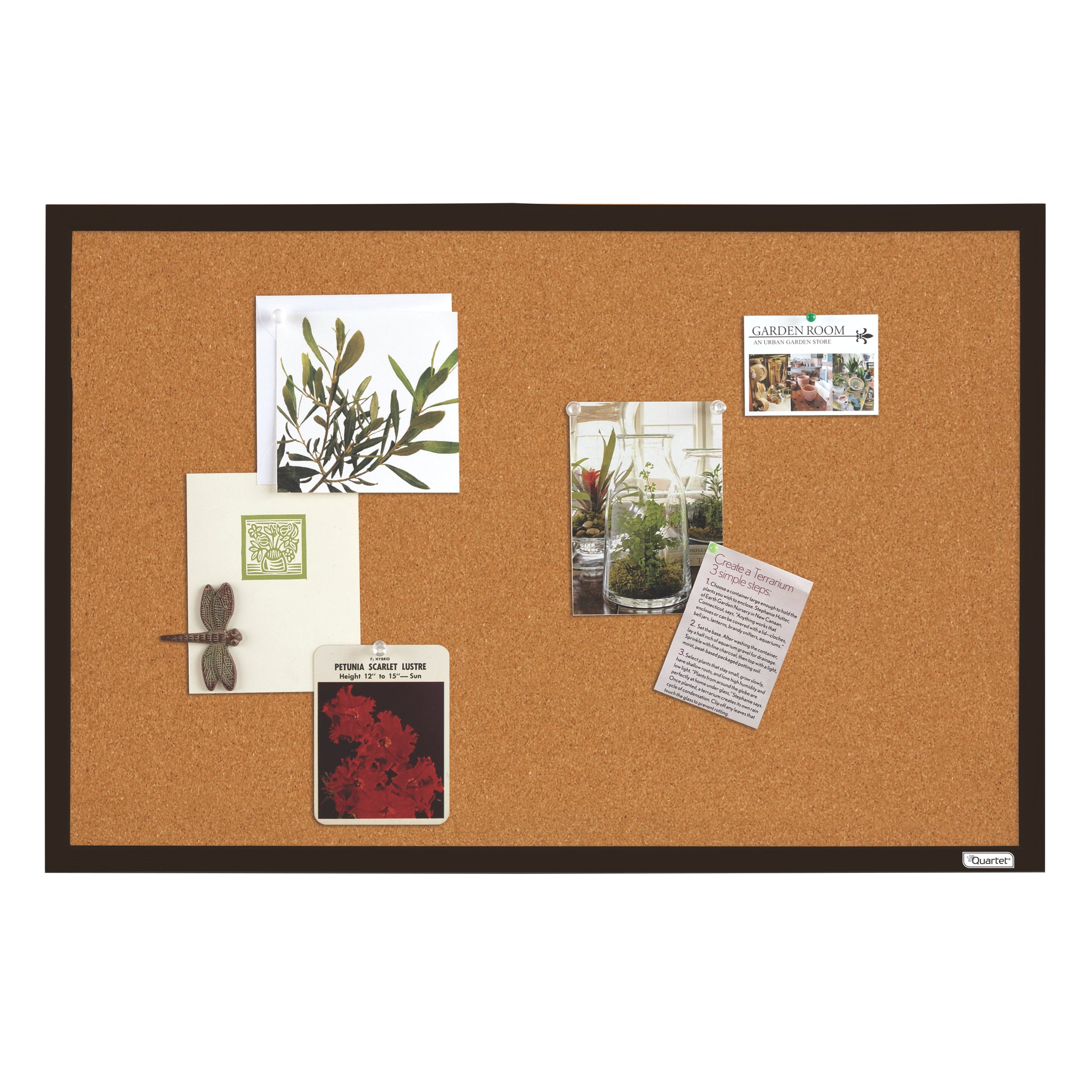 Quartet Cork Bulletin Board, Framed Corkboard, 2' x 3', Black Frame,  Message Board, Vision Board (MWDB2436-BK)