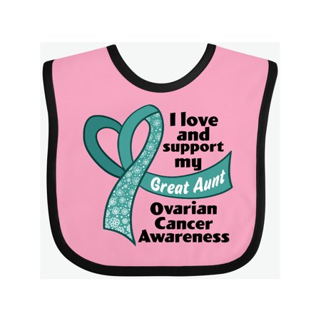 

Inktastic Ovarian Cancer Awareness I Love and Support My Great Aunt Gift Baby Boy or Baby Girl Bib