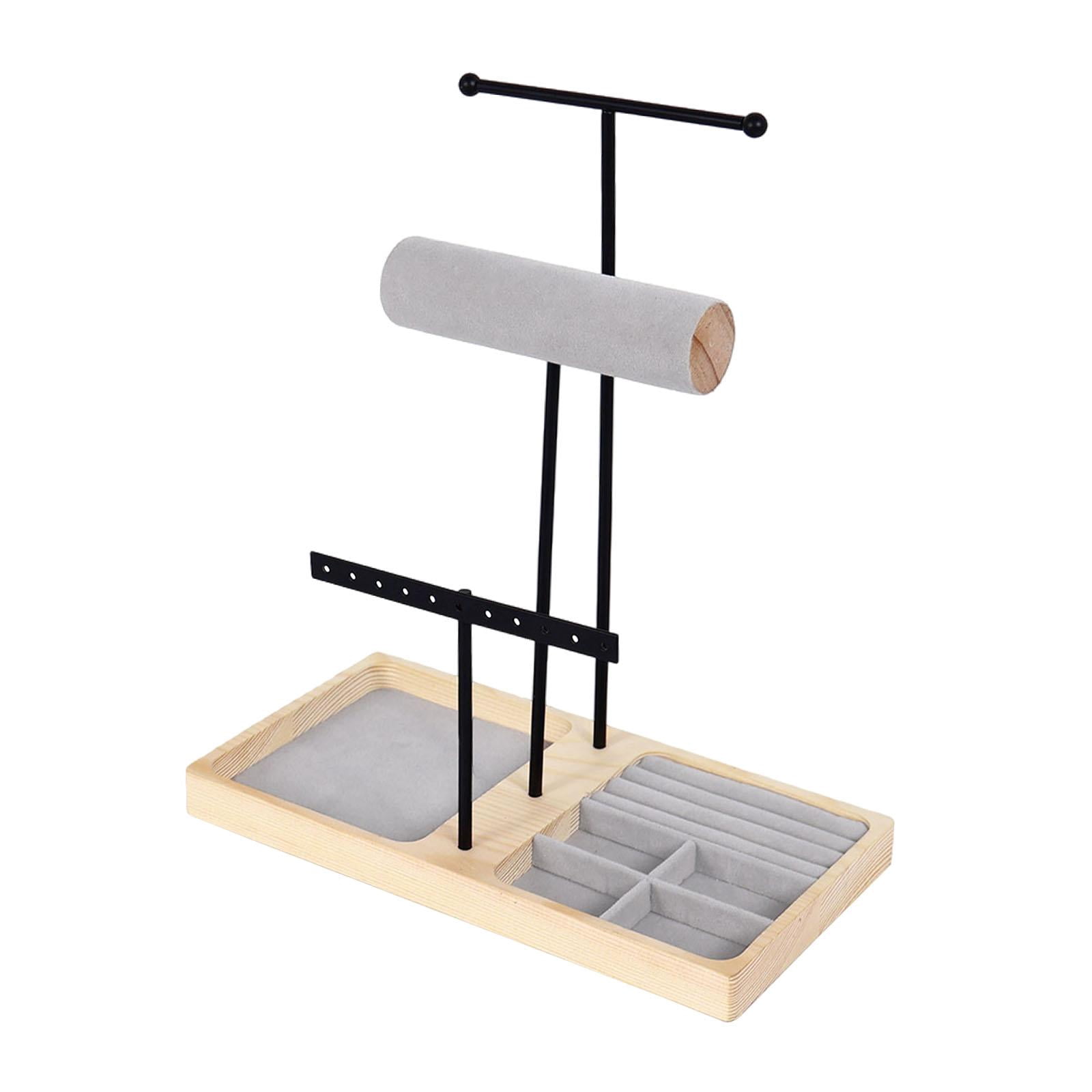 QccHieUs Jewelry Stand Organizer Necklace Holder Multifunctional Sturdy Accessory Earring Black