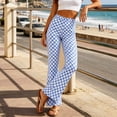 thumbnail image 5 of Mifsaly Flare Leggings for Women Plaid High Waisted Tummy Control Pants Classic Trendy Breathable Packable Workout Gym Yoga Pant, 5 of 7