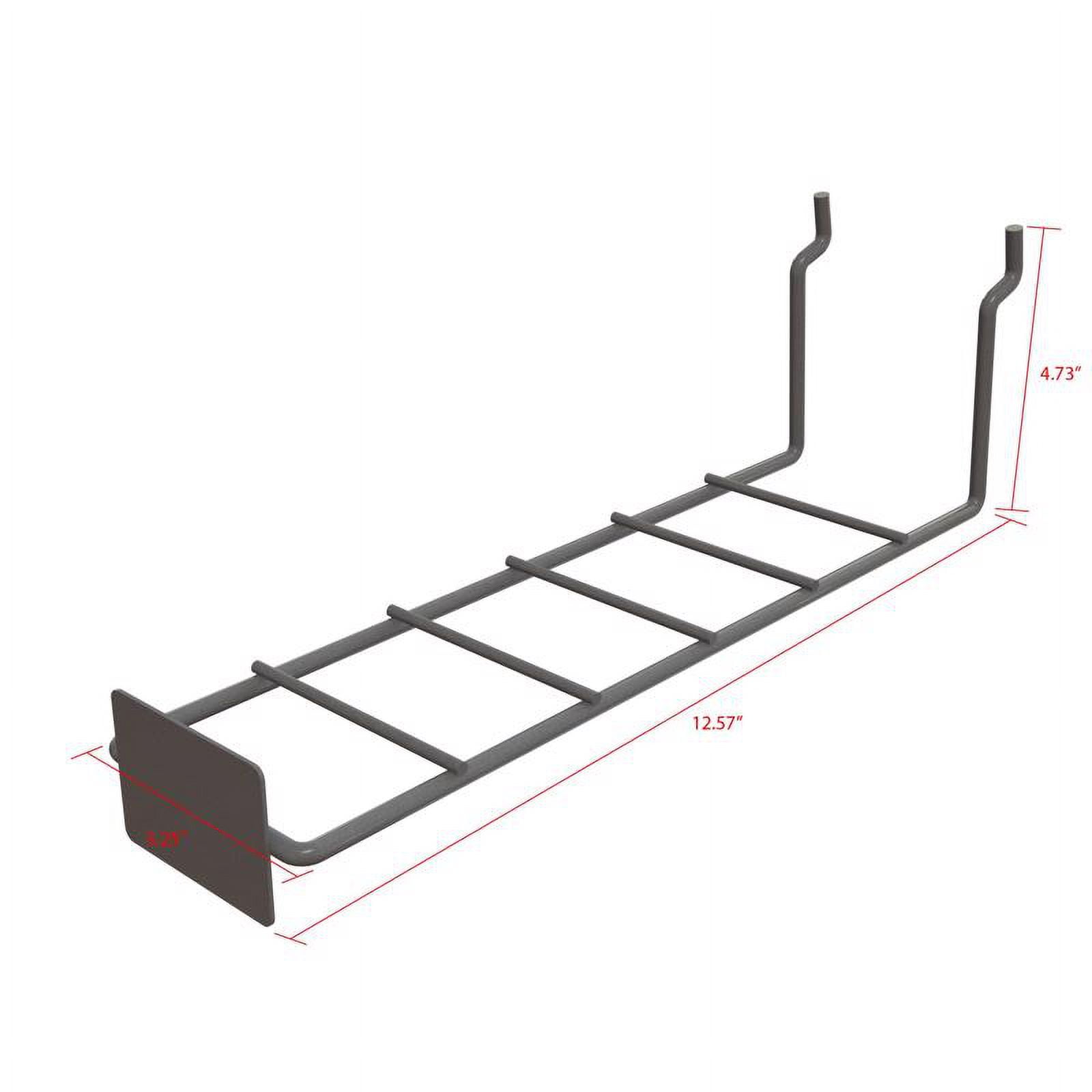 5 in. H X 3 in. W X 13 in. D Black Metal Shelf Bracket Holder-Small Pegboard Display