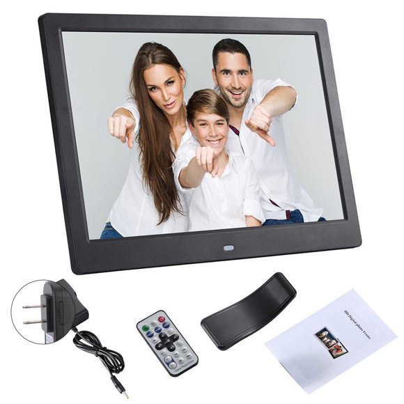 DEWIN 12 Inch Digital Photo Frame US Standard Electronic Smart Picture Video Player Remote Control Plays Picture Video by USB