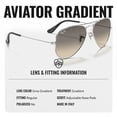 thumbnail image 6 of Ray-Ban RB3025 AVIATOR GRADIENT Pilot Shaped Non-Polarized Sunglasses for Men & Women - Includes Official RAYBAN Eyewear Kit - Ideal Formal & Casual Wear Sunglasses - Grey Gradient Lens, 6 of 7