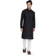 thumbnail image 1 of Royal Kurta Mens Cotton Kurta Pyjama Set (Black-White, 38), 1 of 1