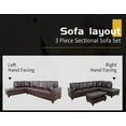thumbnail image 2 of Maumee 103.5" Wide Faux Leather Sofa & Chaise with Ottoman,Left Facing Brown, 2 of 6