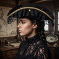 thumbnail image 5 of Slccxzc Non Woven Fabric Tricorn Pirate Hat Lace Trim Adult Headwear, 5 of 7