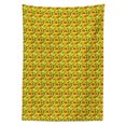 thumbnail image 2 of Amber Tablecloth, Abstract Sunflower Hand Drawn Sketches Orderly Repeated Illustration, Rectangle Satin Table Cover Accent for Dining Room and Kitchen, 60" X 84", Olive Green and Mustard, by Ambesonne, 2 of 2