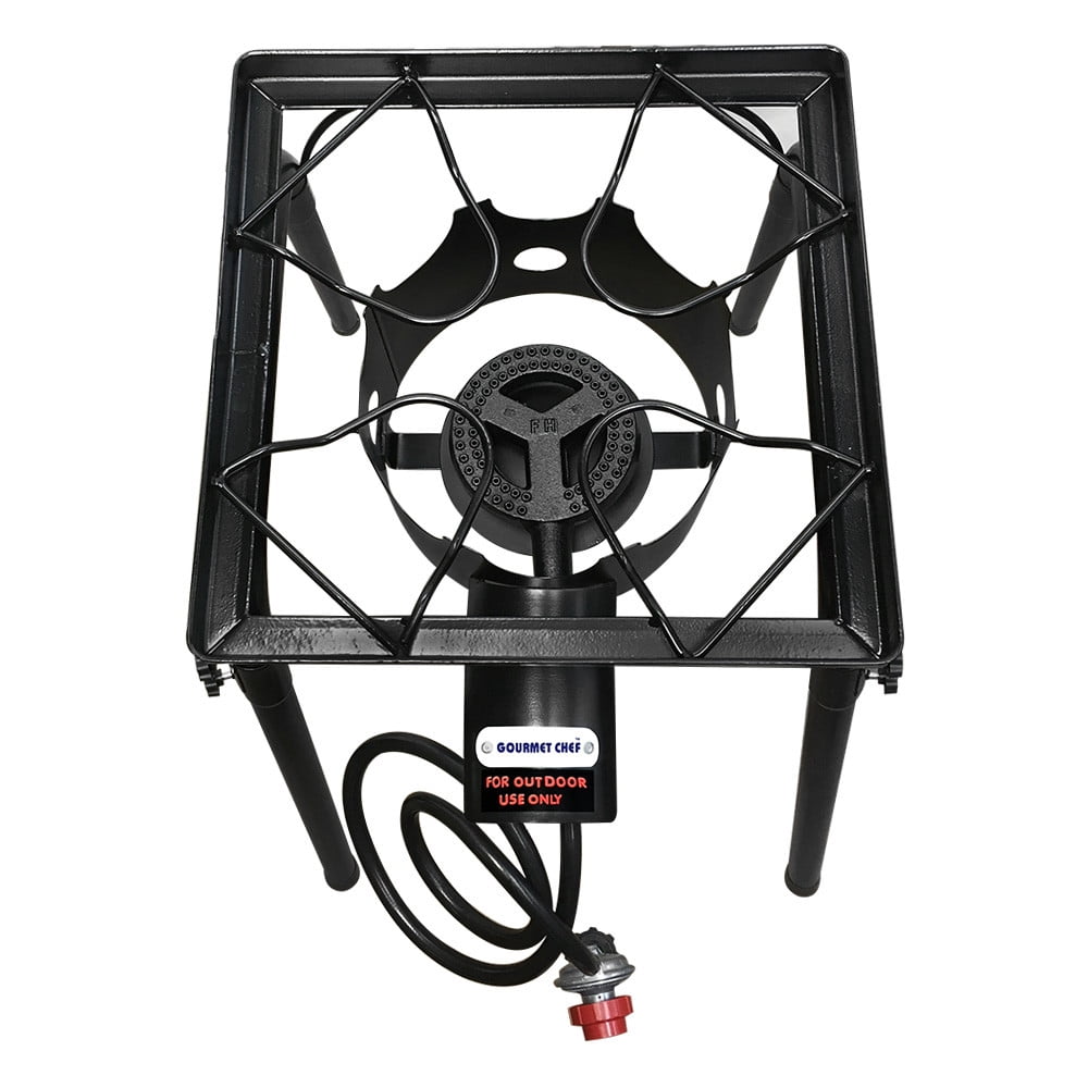 High Pressure Propane Gas Single Burner Stove 16" x 16" Surface Cooker Outdoor Cooking Removable Legs