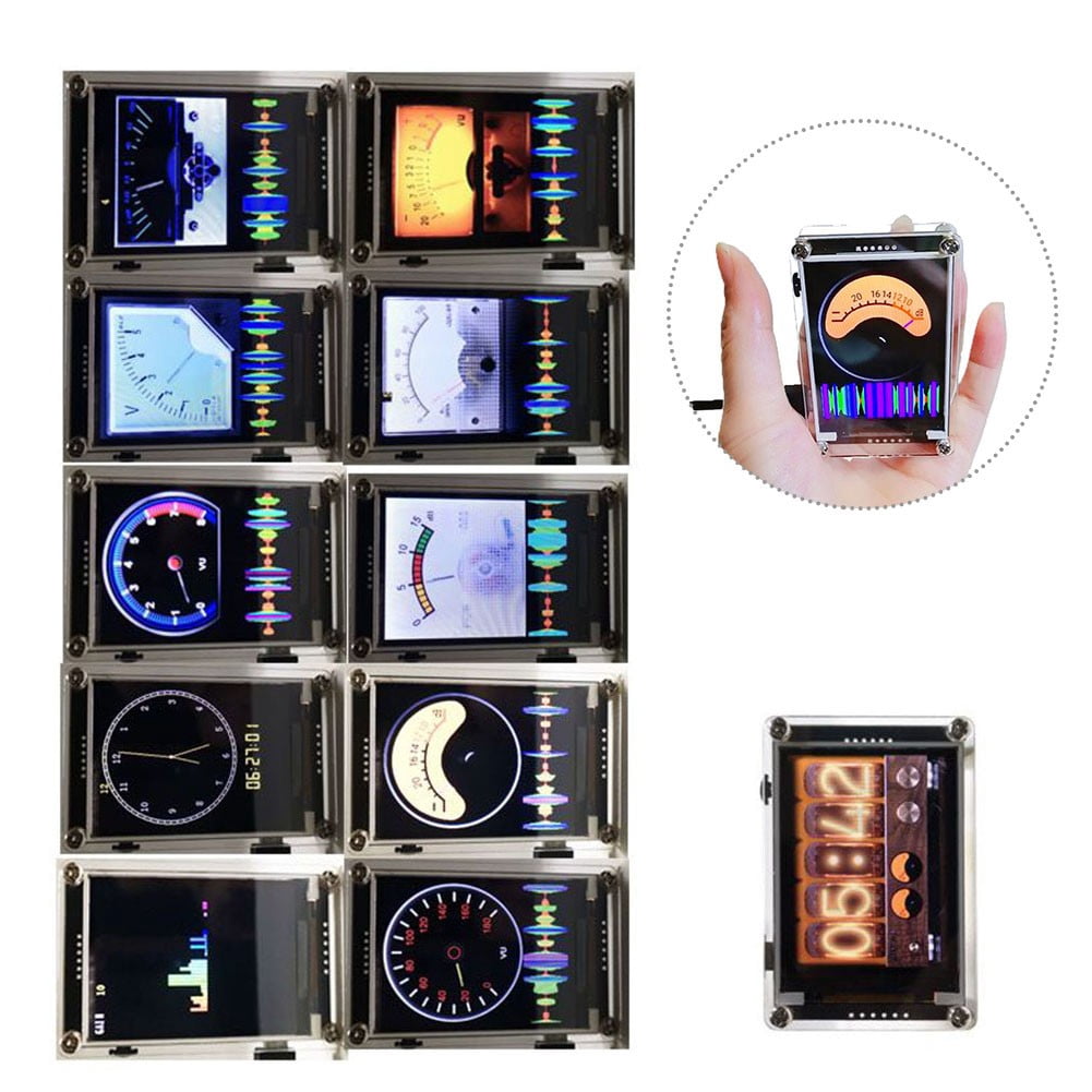 Voice Controlled Music Level Vu Meter2.4Inch Rhythm Hd Lcd True Color Simulation