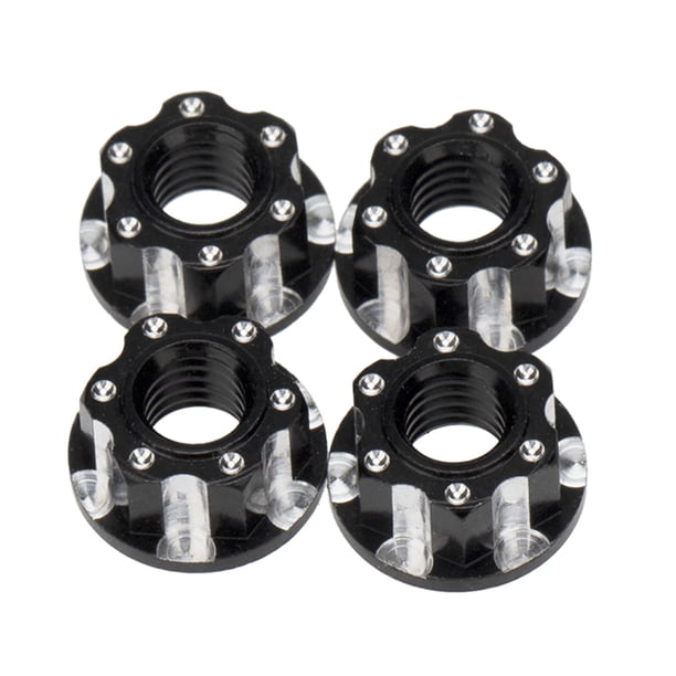 Bewildely Tuercas de brida RC de 4 piezas, pieza de actualización profesional, Kit de accesorios de actualización de ajuste automático práctico, Kits de construcción modelo Negro Bewildely FN001743-04