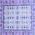 thumbnail image 1 of Ahgly Company Machine Washable Indoor Square Abstract Blue Modern Area Rugs, 4' Square, 1 of 4