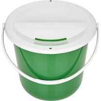 Plastic Coin Collection Bucket with Removable lid and Handle Charity Donation Collection Money Box Pail for Fundraising with top Slot for Tickets raffles and Money 7.5" Hx8.3 DiameterGreen 4 Pack