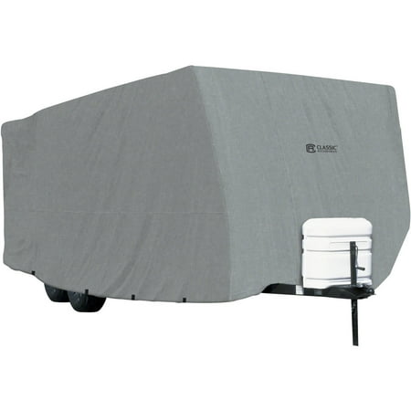 Classic Accessories OverDrive PolyPRO 1 Travel Trailer RV Cover, Fits 20' - 38' RVs - Breathable and Water Repellant Travel Trailer (Best Rv Cover For Uv Protection)