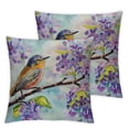 thumbnail image 2 of Acheng Watercolor Bird Flower Leaves Pillow Covers Sparrow Bird on The Tree Branch Outdoor Pillows Decorative Square Accent Throw Pillows Cushion Case for Home Living Room Couch Sofa Car 2pcs White, 2 of 6