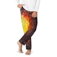 thumbnail image 2 of Fuzoiu Tennis Ball On Fire And Water Print Teenagers' Pajama Pants,Lounge Pants with Elastic Waistband and Pockets,Long Pajama Pants for Boys and Girls-XS(5-6), 2 of 6