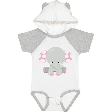 

Inktastic Cute Elephant Little Elephant - Pink Gray Gift Baby Girl Bodysuit