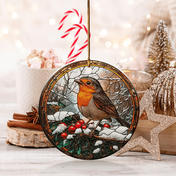 Acrylic Pendant/ Christmas Acrylic Flat Ornament Acrylic Christmas Decoration With Snowy Scene & Design Lightweight Hanging Ornament For Christmas Tree Home Wall Mantel Window Holiday Decor