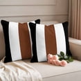 thumbnail image 2 of Brown Black White Boho Outdoor Pillow Covers, Waterproof Decorative Throw Pillowcases Set of 2, Contemporary Modern Art Couch Cushion Cases with Zipper for Outside Patio Garden Sofa 18"x18", 2 of 9