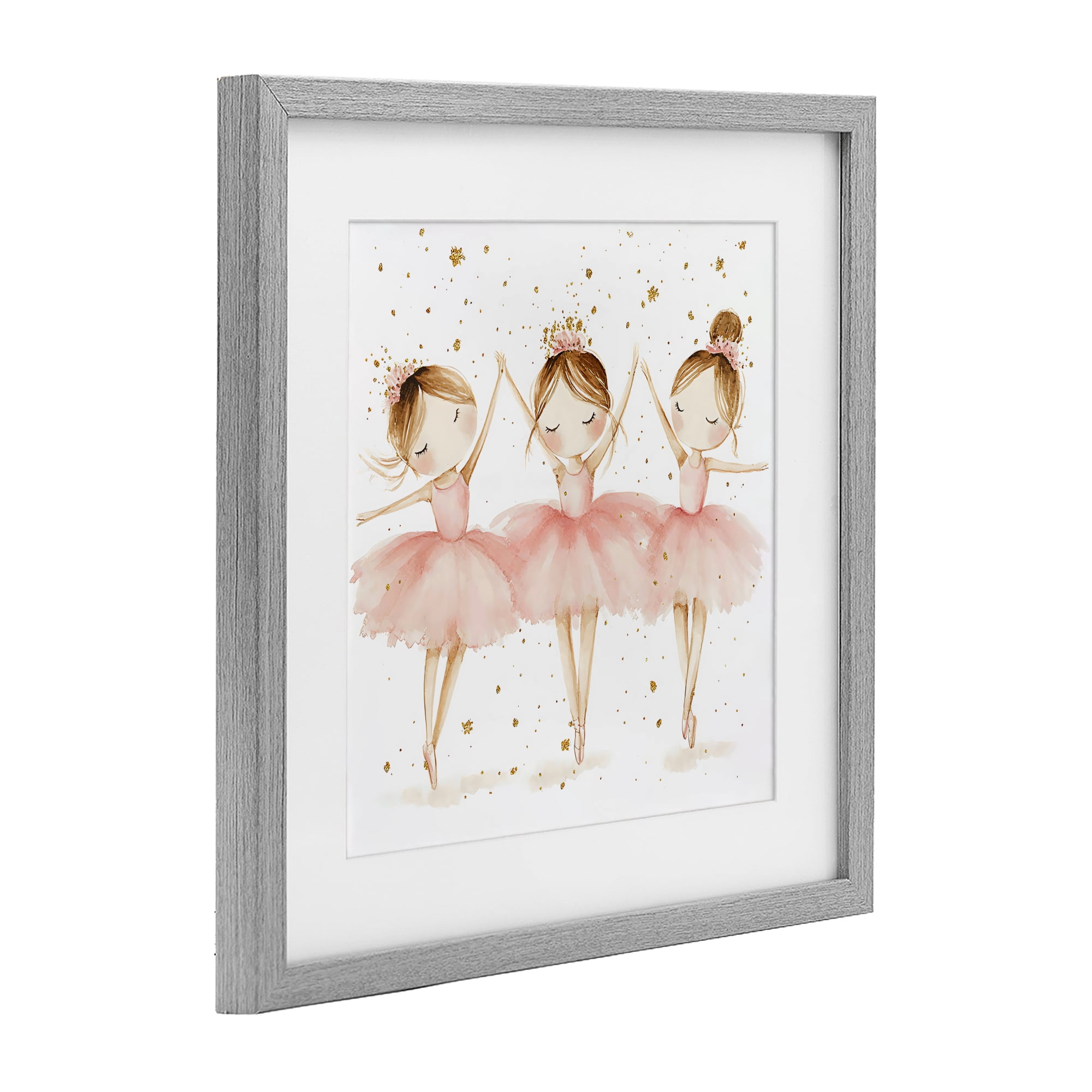 Stupell Industries Trio Of Ballerinas Gray Framed Print Under Glass, design by Creative Studio