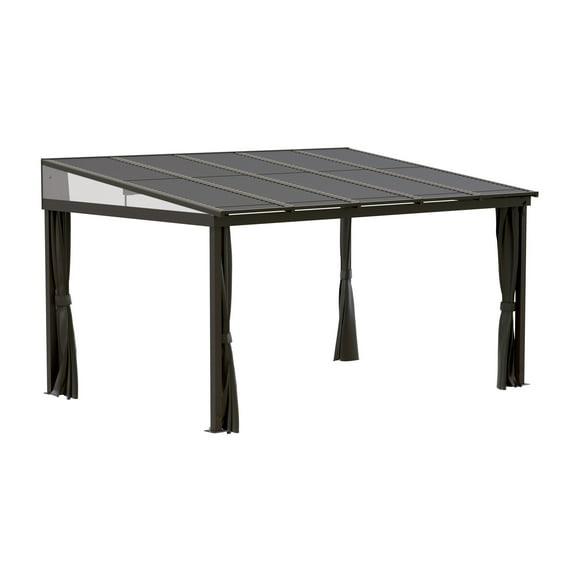 Sojag Portland 10 x 14 x 8 ft Dark Brown Wall Gazebo