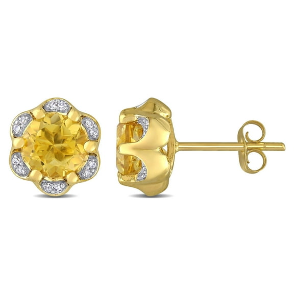 Everly Women's Citrine 14k Yellow Gold Earrings