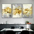 Golden Leaves Canvas Wall Art 3 Pack Oil Painting Wall Decorations