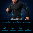 thumbnail image 4 of Men's Compression Shirts Long Sleeve Rash Guard Workout Undershirt Base Layer Athletic Shirt Fluorescent Green M, 4 of 7