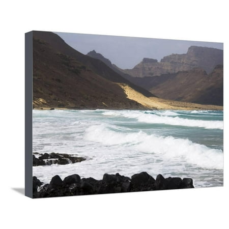 Beach Party Design Grande - Deserted Beach at Praia Grande, Sao Vicente, Cape Verde Islands, Atlantic Ocean, Africa Stretched Canvas Print Wall Art By Robert Harding