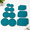 Turquoise-14 Pack, variant on Blue 7 Pack Food Storage Replacement Lids, Fits 1,2,4,7 Cup Round & 3,6,11 Cup Rectangular Containers