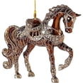 thumbnail image 1 of 2026 Chinese Zodiac Horse Christmas Tree Ornament, 2D Acrylic Equestrian Racing Rider Gift with Rhinestones for Women & Girls, 3.15 Inch, 1 of 8